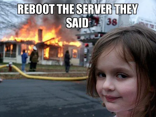 Reboot the server they said